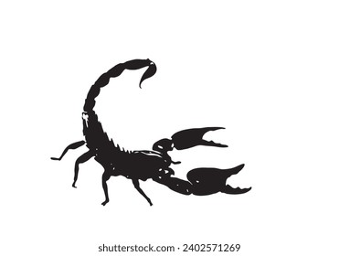 silhouette scorpion. Graphical of scorpion isolated elements. vector illustration, poisons insects svg