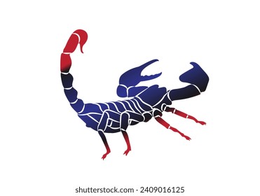 escorpión de silueta. Gráfico de elementos aislados del escorpión. ilustración vectorial, venenos insectos