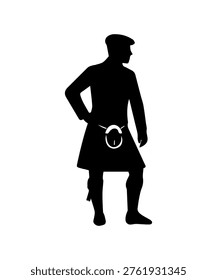 Silhouette of a scottish man in kilt