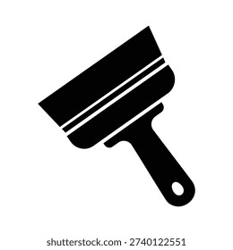 Silhouette of a Scraper or Putty Knife Tool on White paint construction