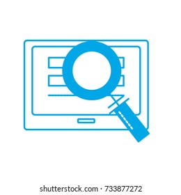 silhouette screen technology with information and magnifying glass