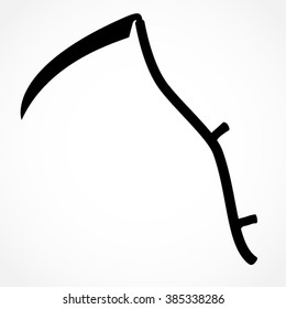 silhouette scythe / vector illustration object