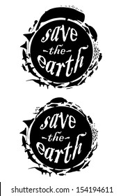 Silhouette of sea animals around circle, vector