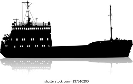 Cargo Ship Silhouette Images Stock Photos Vectors Shutterstock