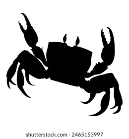 Silhouette of a sea crab with powerful muscles. Vector