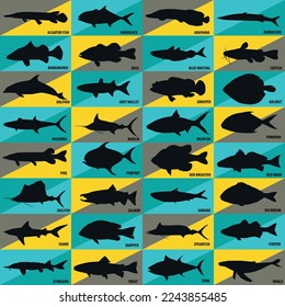 SILHOUETTE SEA FISH FOR DECORATION