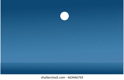 Silhouette of sea flat vector scenery design