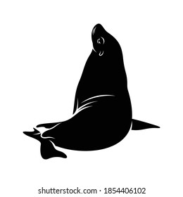 Silhouette sea lion vector illustration design, creative design.
