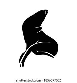 Silhouette sea lion vector illustration design, creative design.