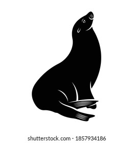 Silhouette of sea lion vector illustration design, creative design.