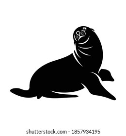 Silhouette of sea lion vector illustration design, creative design.