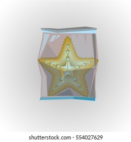 
silhouette of the sea star. red starfish on white silhouette fone.logotip or red stars. Icon star.