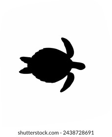 Silhouette of a sea turtle. vector ilustration