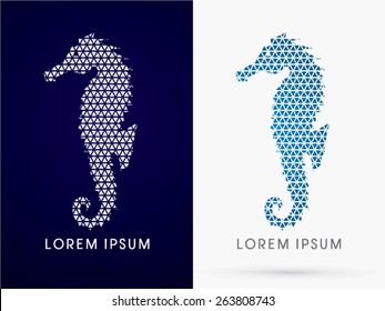 Silhouette, Seahorse, Designed using line triangle geometric shape ,sign,  logo, symbol, icon, graphic, vector.