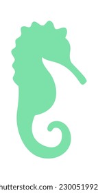 Silhouette de caballito de mar. Ilustración del vector