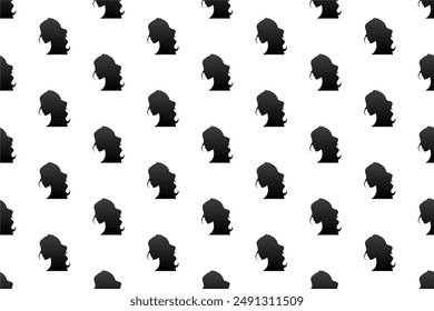 Silhouette seamless pattern background. Women silhouette seamless pattern can be used for web banner, wrapping paper, etc.