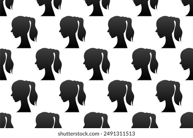 Silhouette seamless pattern background. Women silhouette seamless pattern can be used for web banner, wrapping paper, etc.
