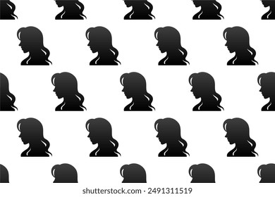 Silhouette seamless pattern background. Women silhouette seamless pattern can be used for web banner, wrapping paper, etc.