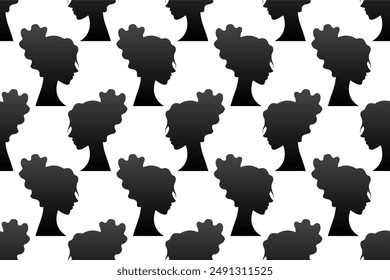 Silhouette seamless pattern background. Women silhouette seamless pattern can be used for web banner, wrapping paper, etc.