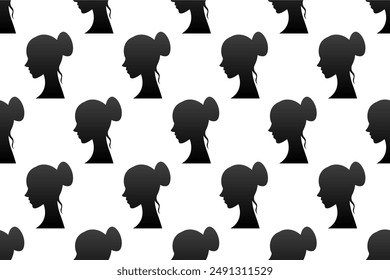 Silhouette seamless pattern background. Women silhouette seamless pattern can be used for web banner, wrapping paper, etc.
