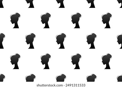 Silhouette seamless pattern background. Women silhouette seamless pattern can be used for web banner, wrapping paper, etc.