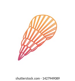 silhouette of seashell on the sea in white background