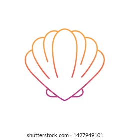 silhouette of seashell on the sea in white background