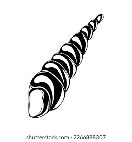 Silhouette of seashell . Shellfish. Marine dwellers. Concept of sea and ocean life. Vector illustration