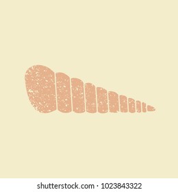 Silhouette of seashells. Flat vector icon in retro style