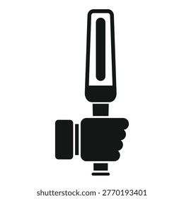 Silhouette of a security guard holding a baton, ensuring safety during a protest march