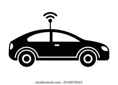 Silhueta de um sensor de carro autocondutor, ilustração, design de vetor