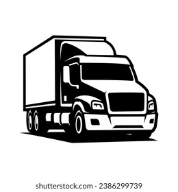 Silhouette of a semi truck illustration vector