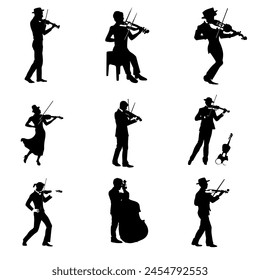 silhouette of a Serenade vector illustration