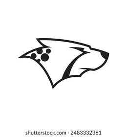 silhouette of a serious cheetah's face seen from the side logo