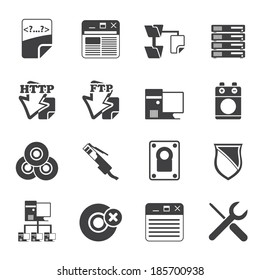 Silhouette Server Side Computer icons - Vector Icon Set