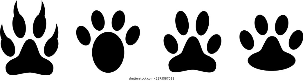 Silhouette set: 4 different paws