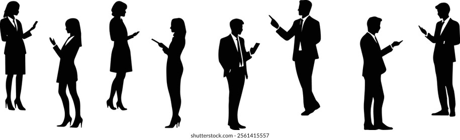 
Silhouette Set of Businessmen and Businesswomen