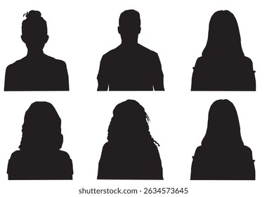 silhouette set collection of people profile