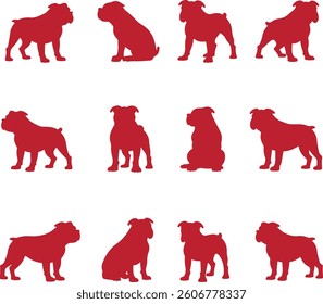 A silhouette set of dog icon vector art illustration isolate on white background