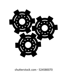 silhouette set gear wheel engine cog icon