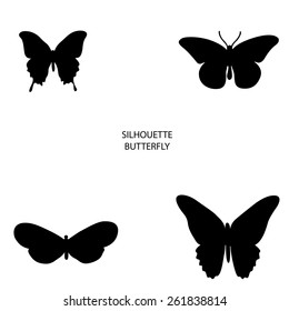 Silhouette set of isolate vector butterflies - vector illustrator