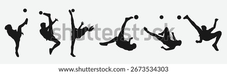 silhouette set sepak takraw with action different poses popular sport southeast asia vector