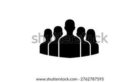 Silhouette of several people together