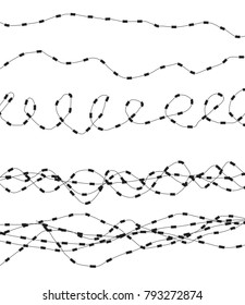 Silhouette of severe obstacle. Barbed wire fencing. Vector Illustration. EPS10