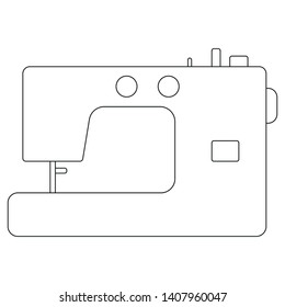 Silhouette of a sewing machine on a white background