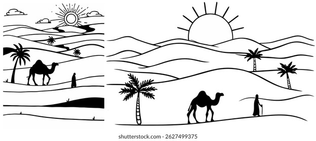 Silhouette shadow of forest scene