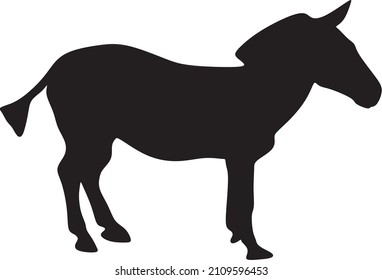 Silhouettenschatten eines stehenden Esel 