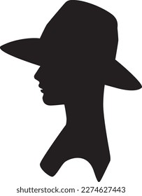 sombra de silueta mujer con sombrero. Perfil de siluetas humanas en diferentes cabeceras