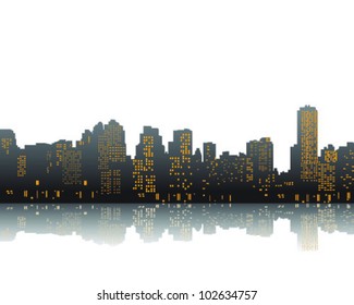 silhouette and shadows of city 2-vector