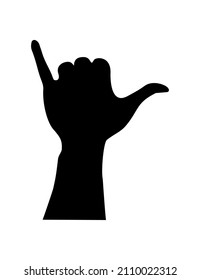 Silhouette of shaka hand sign. simple and flat, this design is great for vinyl cutting.